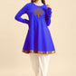 Designer Kurti Rayon Aqua Blue Embroidered Kurtis