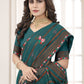 Classic Shimmer Silk Teal Embroidered Saree