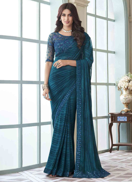 Contemporary Silk Morpeach Embroidered Saree