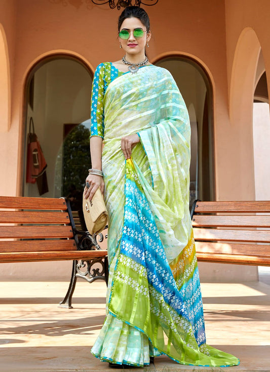 Classic Weight Less Multi Colour Embroidered Saree