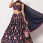 Lehenga Choli Art Silk Crush Blue Embroidered Lehenga Choli