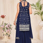 Salwar Suit Georgette Blue Embroidered Salwar Kameez