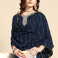 Salwar Suit Muslin Blue Embroidered Salwar Kameez