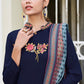 Salwar Suit Rayon Blue Embroidered Salwar Kameez