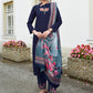 Salwar Suit Rayon Blue Embroidered Salwar Kameez