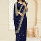 Trendy Saree Vichitra Silk Blue Cut Work Saree
