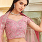 A Line Lehenga Net Pink Embroidered Lehenga Choli