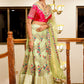 A Line Lehenga Net Green Diamond Lehenga Choli