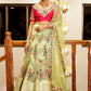 A Line Lehenga Net Green Diamond Lehenga Choli