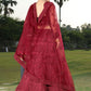A Line Lehenga Net Maroon Embroidered Lehenga Choli