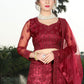 A Line Lehenga Net Maroon Embroidered Lehenga Choli