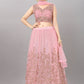 A Line Lehenga Net Pink Embroidered Lehenga Choli