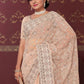 Contemporary Net Peach Embroidered Saree
