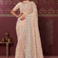 Contemporary Net Peach Embroidered Saree