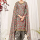 Patiala Suit Net Grey Embroidered Salwar Kameez