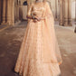 A Line Lehenga Net Peach Embroidered Lehenga Choli