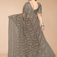 Classic Net Brown Embroidered Saree