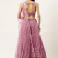 A Line Lehenga Net Mauve Embroidered Lehenga Choli