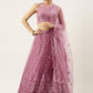 A Line Lehenga Net Mauve Embroidered Lehenga Choli