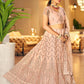 Lehenga Choli Net Peach Diamond Lehenga Choli