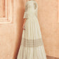 Designer Gown Chinon Georgette Off White Embroidered Gown