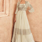 Designer Gown Chinon Georgette Off White Embroidered Gown