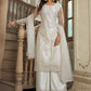 Straight Salwar Suit Net Off White Embroidered Salwar Kameez