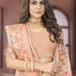 Classic Net Orange Embroidered Saree