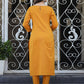 Party Wear Kurti Cotton Orange Embroidered Kurtis