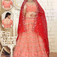 Lehenga Choli Organza Peach Embroidered Lehenga Choli