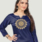 Designer Kurti Art Silk Blue Embroidered Kurtis