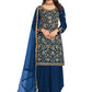 Patiala Suit Silk Blue Embroidered Salwar Kameez