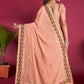 Contemporary Georgette Peach Embroidered Saree