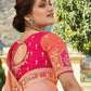 Contemporary Organza Tissue Peach Embroidered Saree