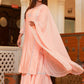 Readymade Style Silk Peach Embroidered Salwar Kameez