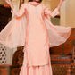 Readymade Style Silk Peach Embroidered Salwar Kameez