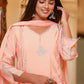 Readymade Style Silk Peach Embroidered Salwar Kameez