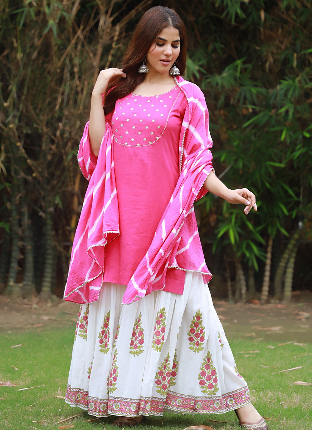 Salwar Suit Fancy Fabric Pink Embroidered Salwar Kameez