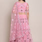 A Line Lehenga Net Pink Embroidered Lehenga Choli