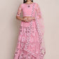 A Line Lehenga Net Pink Embroidered Lehenga Choli