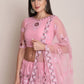 A Line Lehenga Net Pink Embroidered Lehenga Choli