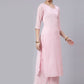 Palazzo Salwar Suit Georgette Pink Embroidered Salwar Kameez