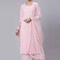 Palazzo Salwar Suit Georgette Pink Embroidered Salwar Kameez