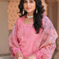 Pant Style Suit Cotton Pink Embroidered Salwar Kameez