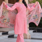 Pant Style Suit Cotton Pink Embroidered Salwar Kameez