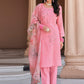 Pant Style Suit Cotton Pink Embroidered Salwar Kameez