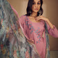 Salwar Suit Muslin Pink Embroidered Salwar Kameez