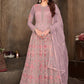 Salwar Suit Net Pink Embroidered Salwar Kameez