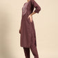 Salwar Suit Poly Cotton Mauve Embroidered Salwar Kameez