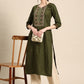 Casual Kurti Poly Rayon Green Embroidered Kurtis